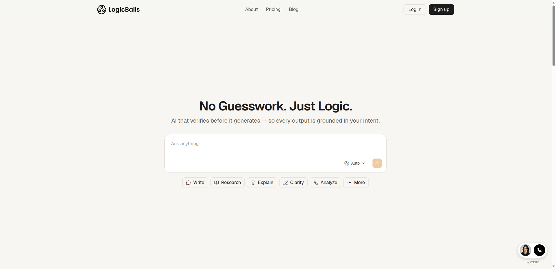 LogicBalls chat workspace