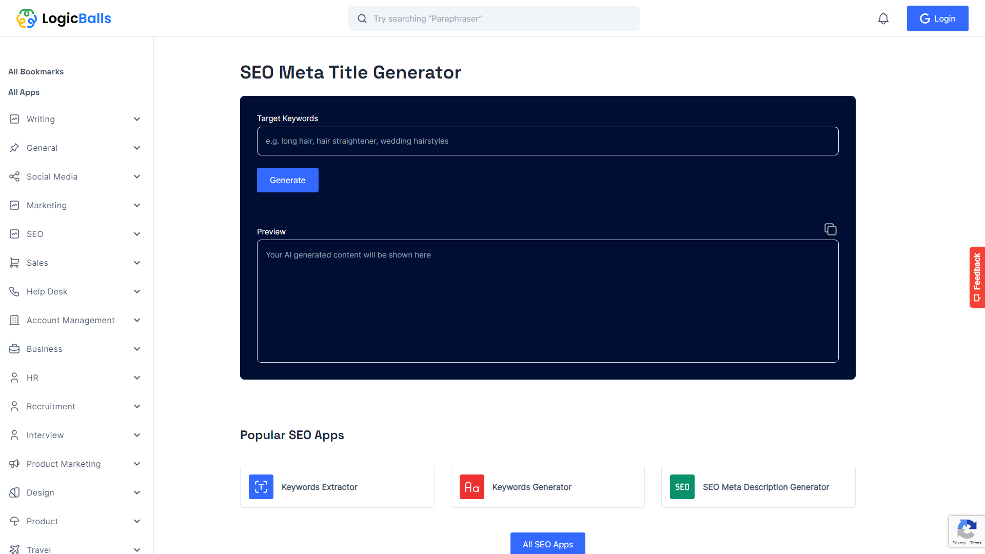 Free) SEO Meta Title Generator: AI-Powered Tool